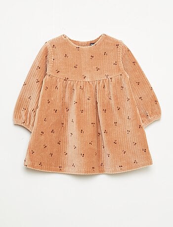 Robe en velours à manches longues avec motif