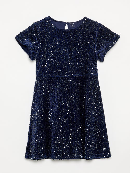 Robe en velours à sequins - Kiabi