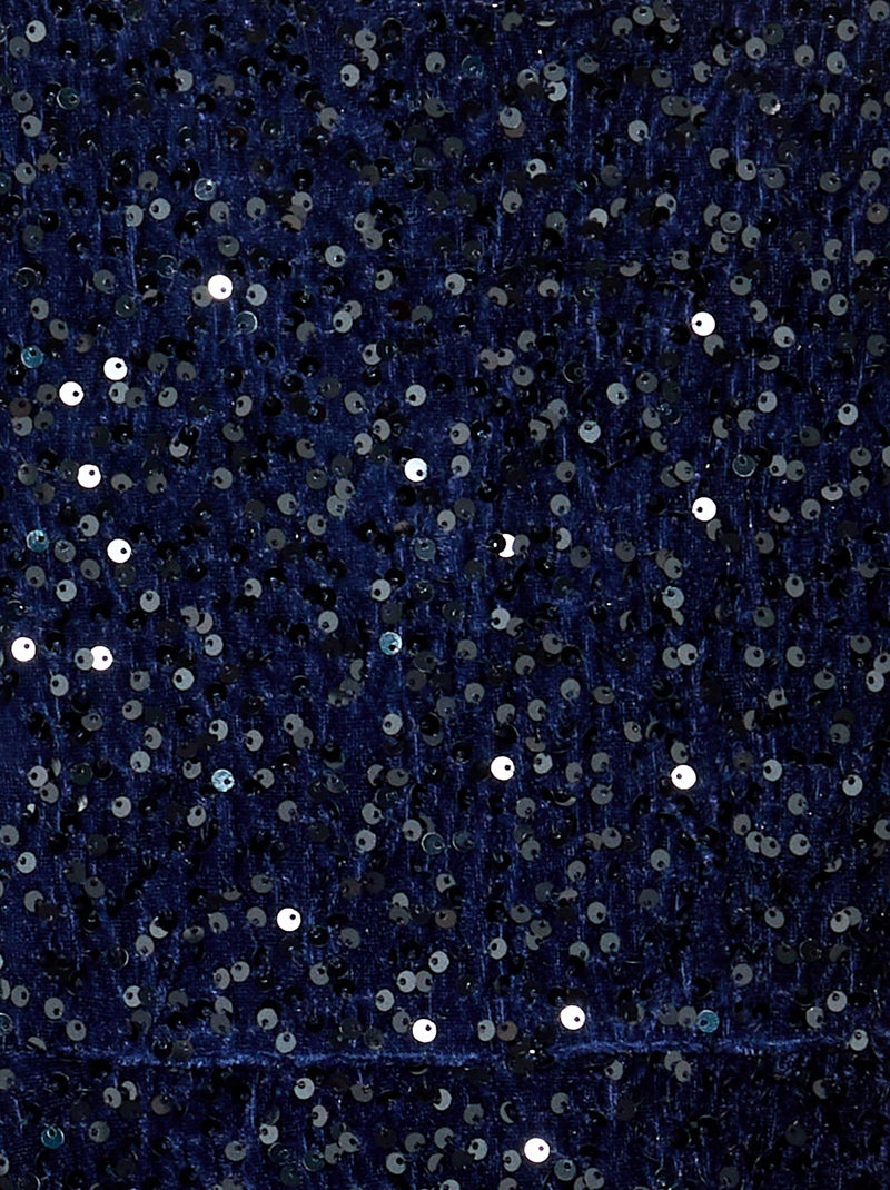 Robe en velours à sequins Bleu - Kiabi