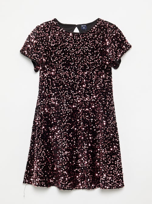 Robe en velours à sequins - Kiabi
