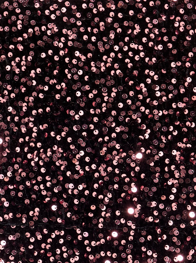 Robe en velours à sequins Rose - Kiabi