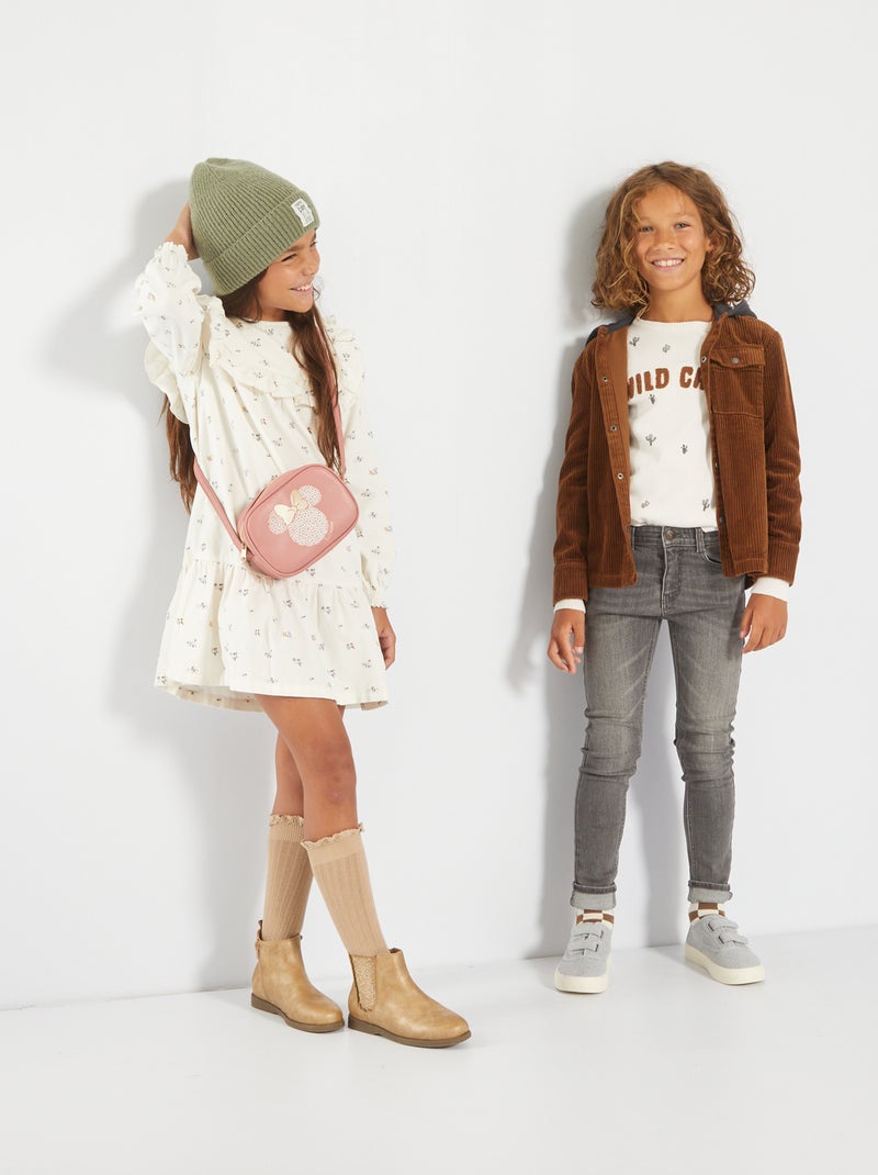 Robe en velours Blanc - Kiabi