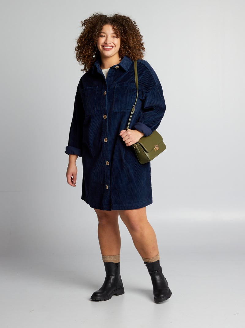Robe en velours Bleu - Kiabi