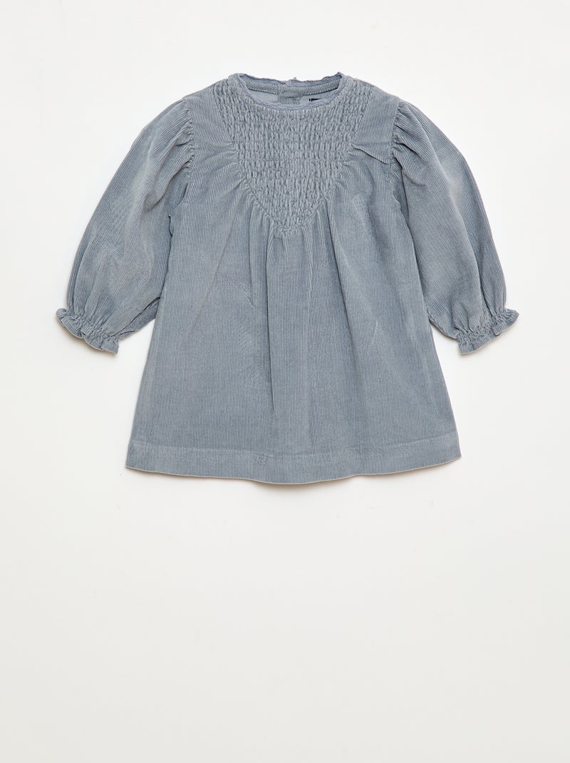 Robe en velours Bleu - Kiabi