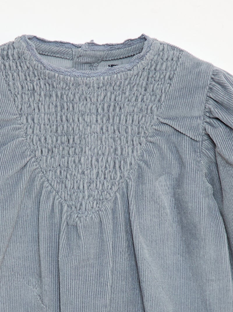 Robe en velours Bleu - Kiabi