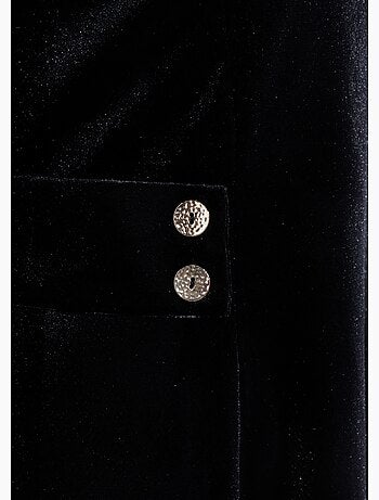 Robe en velours col rond, taille marquée - afibel