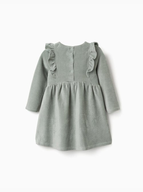 Robe en velours côtelé à manches longues avec volants - Kiabi Robe en velours côtelé à manches longues avec volants - Kiabi