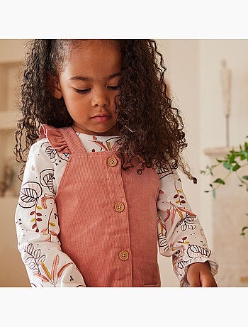 Robe Bébé Fille Kiabi Rose Chat En Lin - Taille 6 Mois (68), été, Occasion Très Bon état