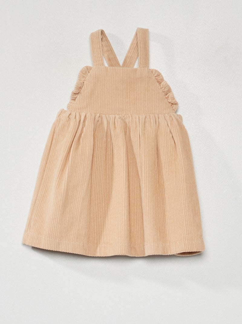 Robe en velours côtelé Beige - Kiabi