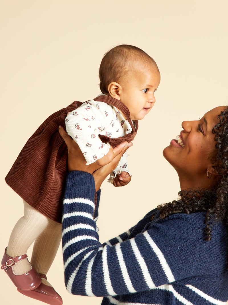 Robe en velours côtelé Marron - Kiabi