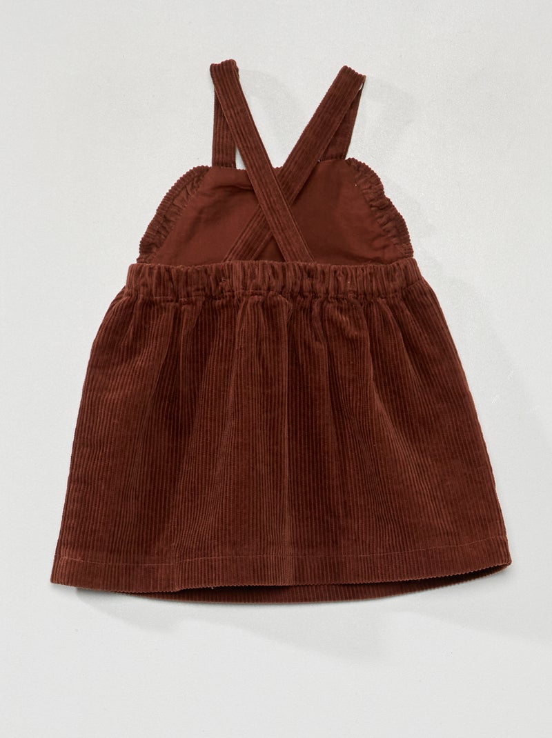 Robe en velours côtelé Marron - Kiabi