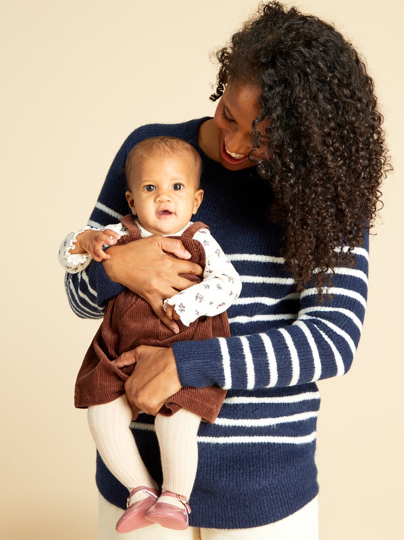 Robe en velours côtelé Marron - Kiabi