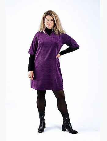 Robe en velours côtelé unie