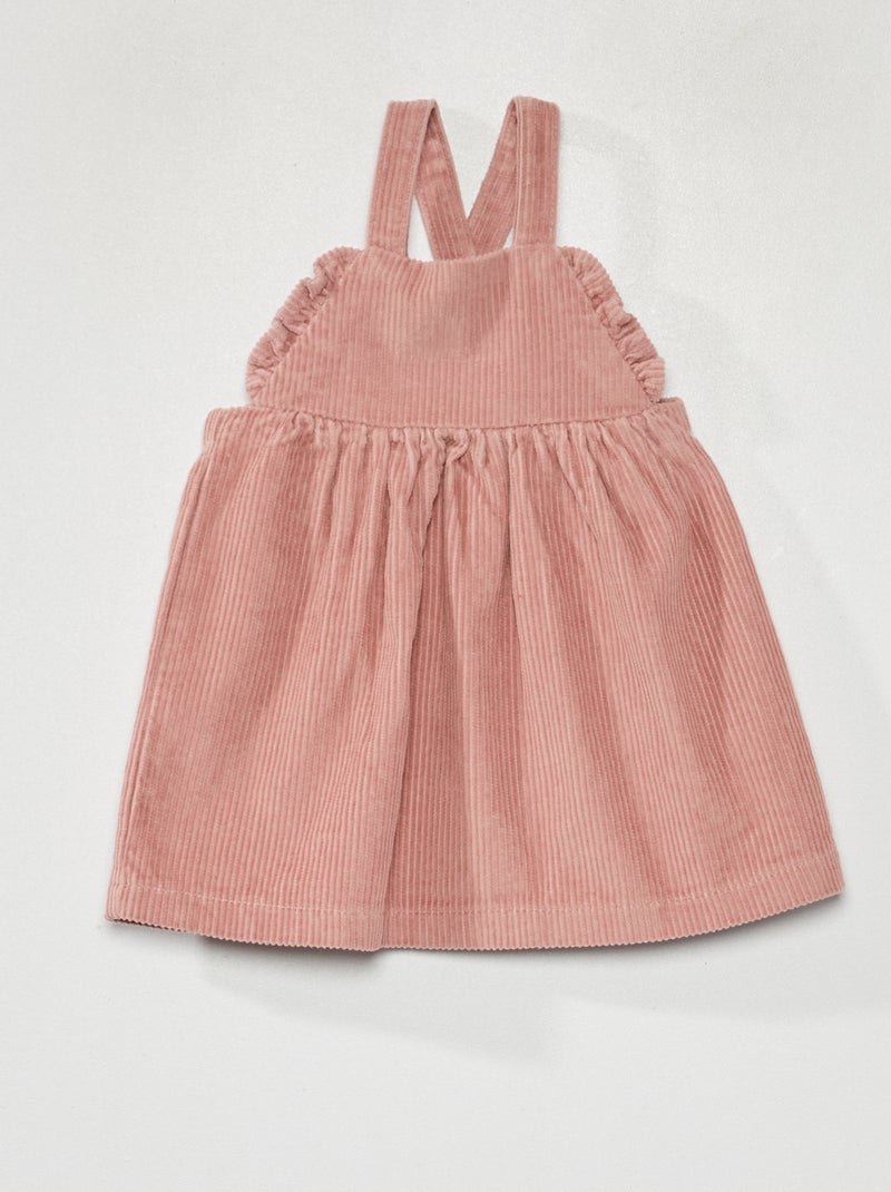Robe en velours côtelé vieux rose - Kiabi