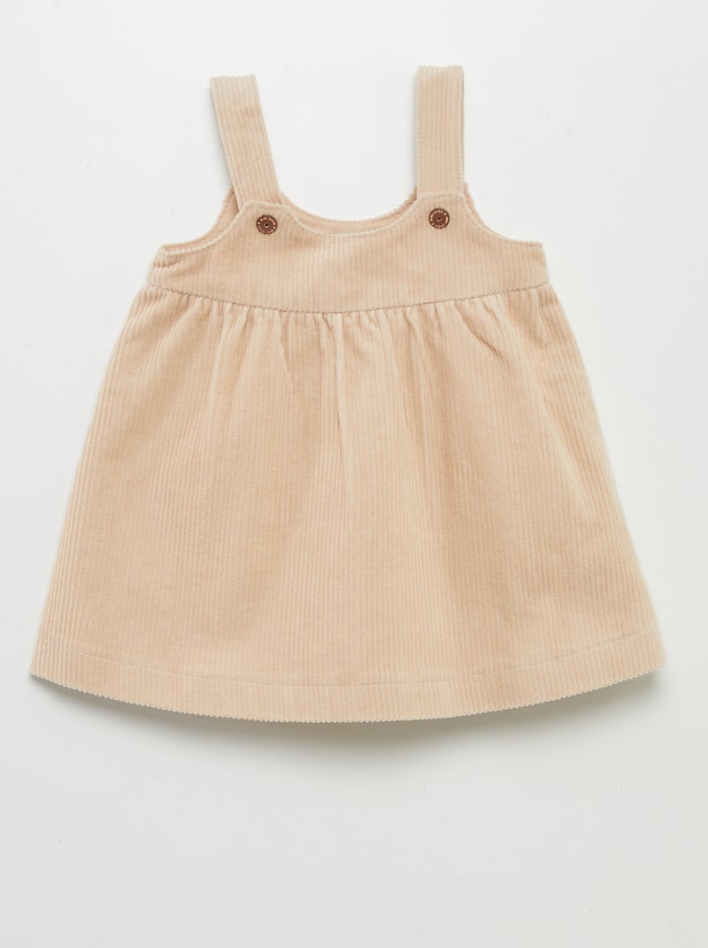Robe en velours côtelée Beige - Kiabi