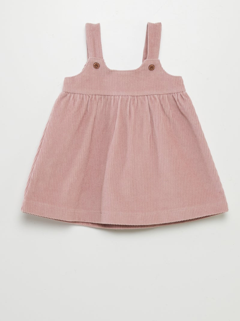 Robe en velours côtelée Rose - Kiabi