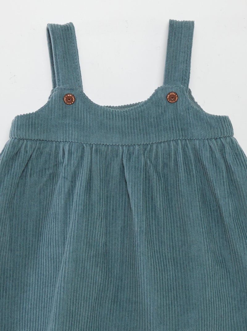 Robe en velours côtelée Vert - Kiabi