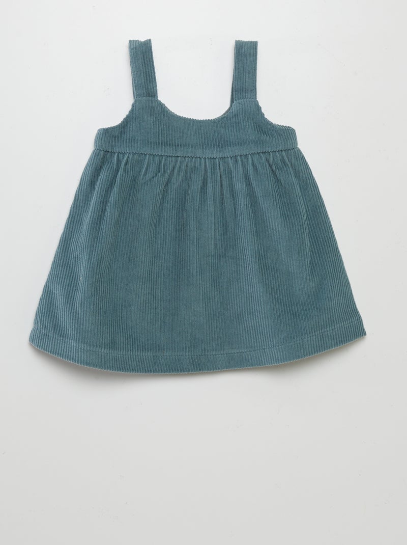 Robe en velours côtelée Vert - Kiabi