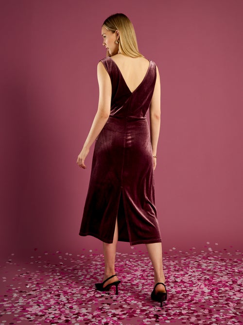Robe en velours effet drapé - Kiabi