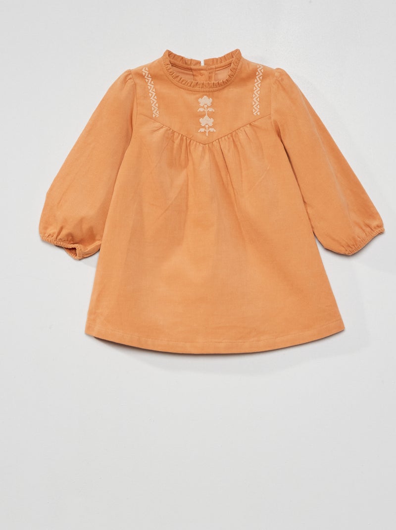 Robe en velours esprit bohème Beige - Kiabi