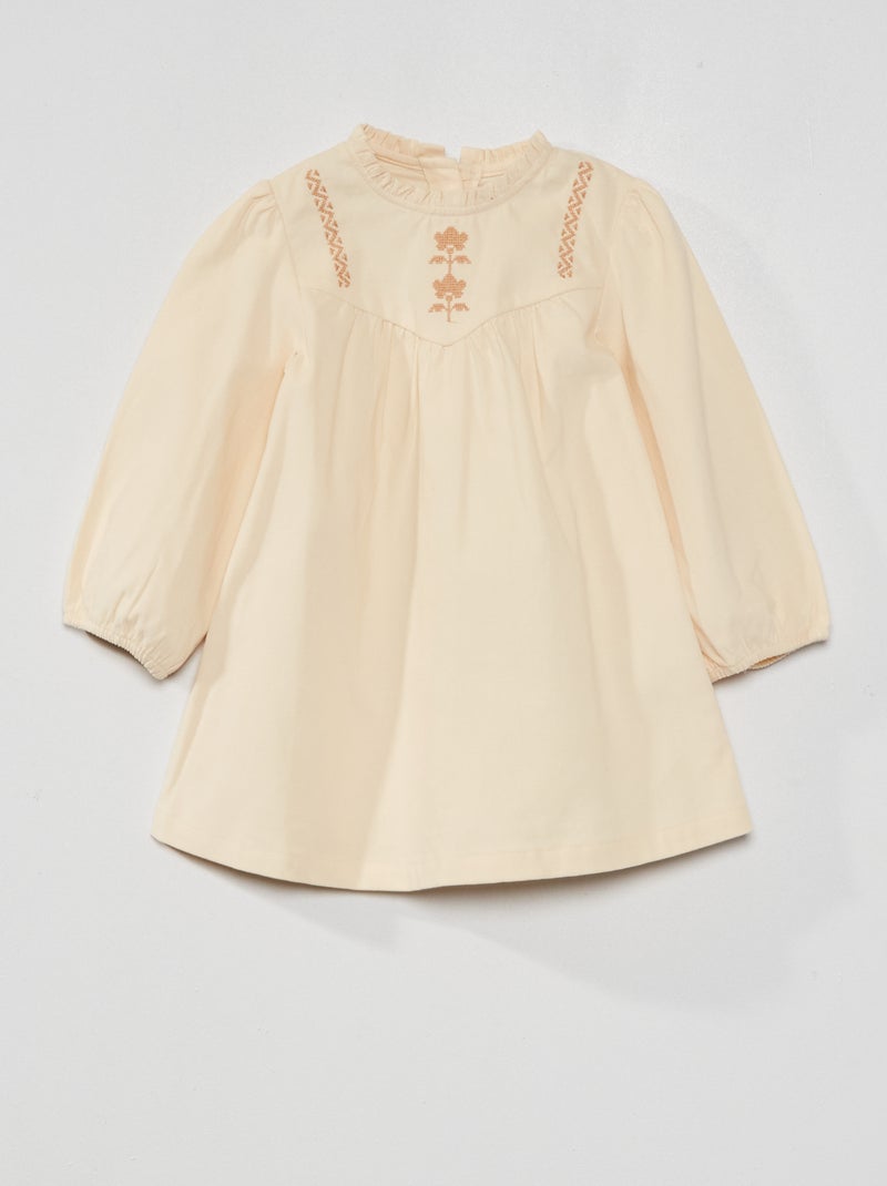 Robe en velours esprit bohème Blanc - Kiabi