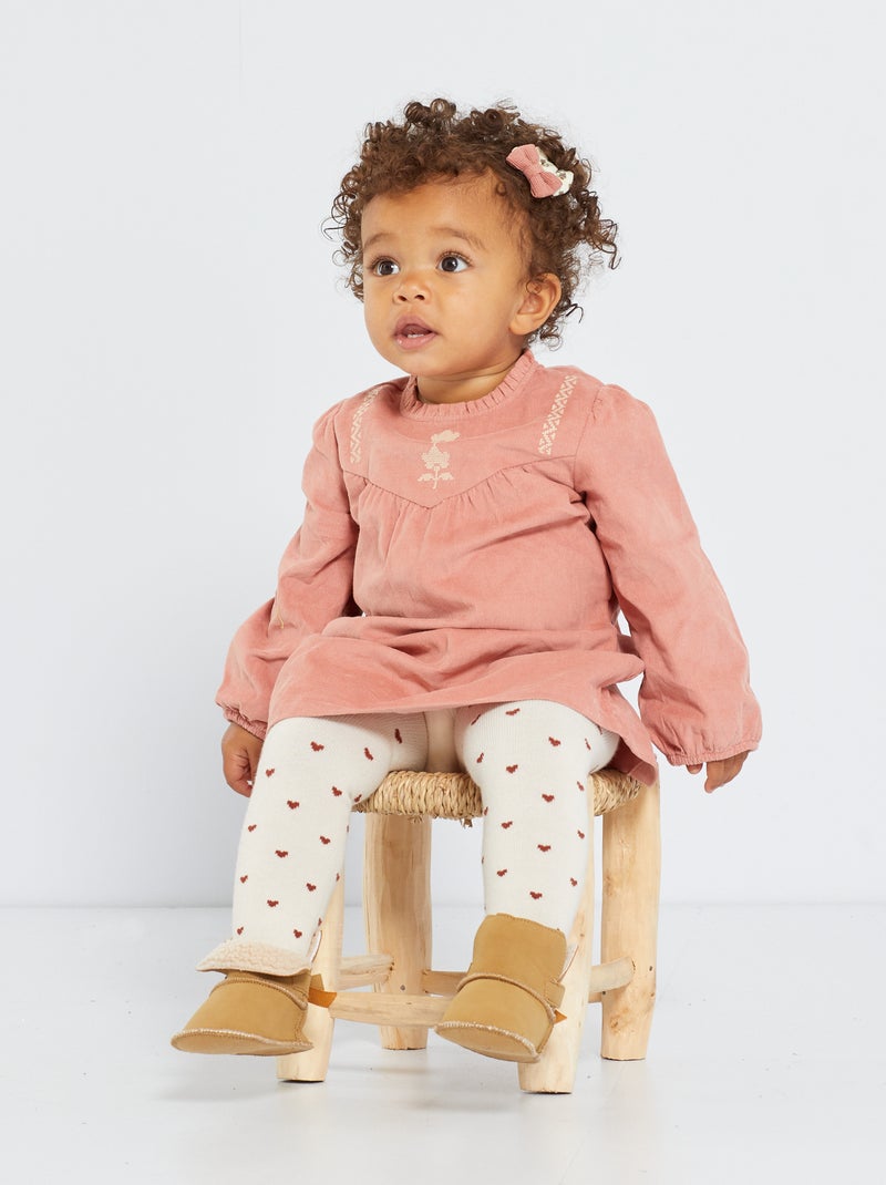 Robe en velours esprit bohème Rose - Kiabi