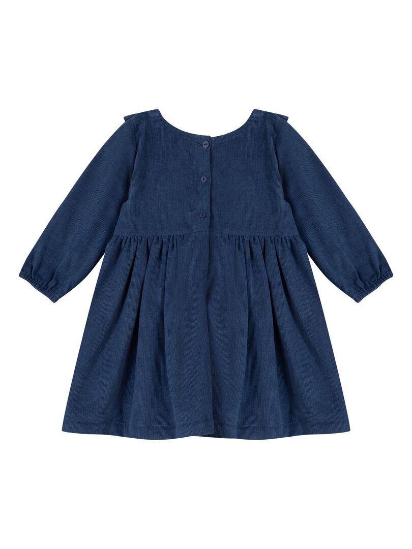 Robe Bébé Fille En Velours Bleu Marine NEXT – Taille 12-18 Mois – Occasion Très Bon état
