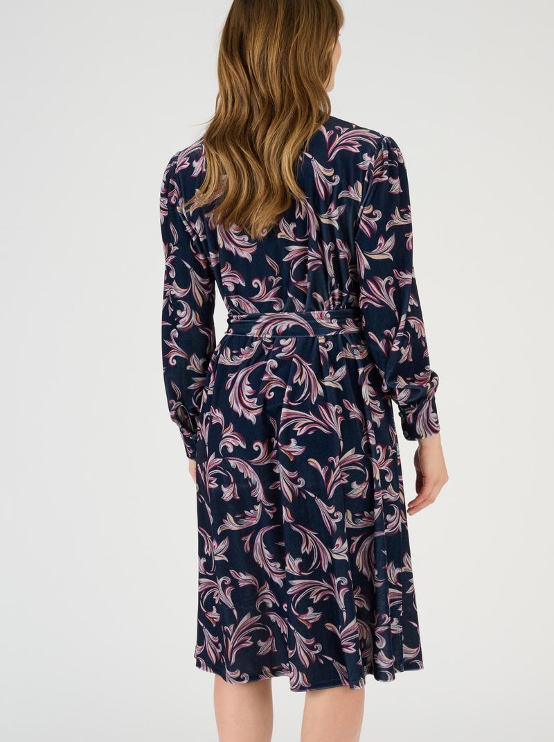 Robe en velours imprimé - Damart Bleu marine - Kiabi
