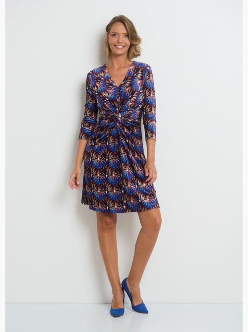 Robe en velours imprimé taille drapée - AFIBEL - Kiabi