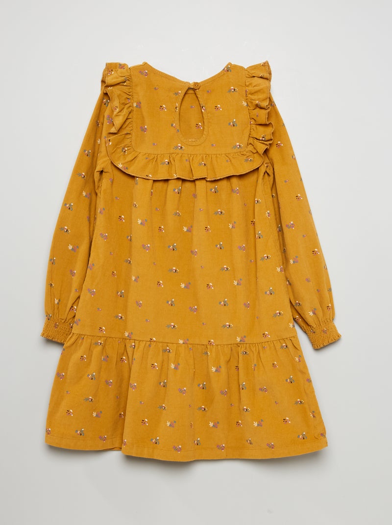 Robe en velours Jaune - Kiabi