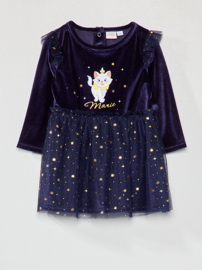 Robe en velours 'Marie' Marine - Kiabi