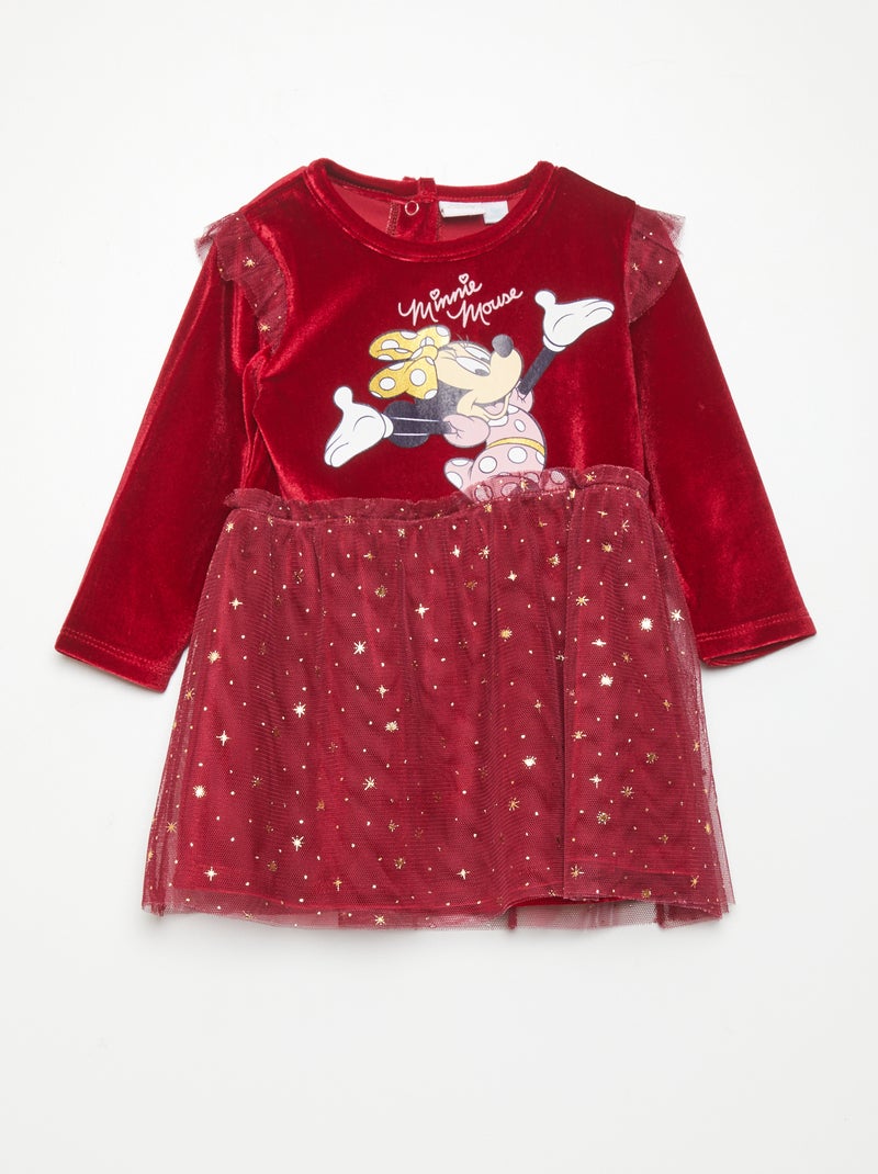 Robe en velours 'Minnie' Rouge - Kiabi