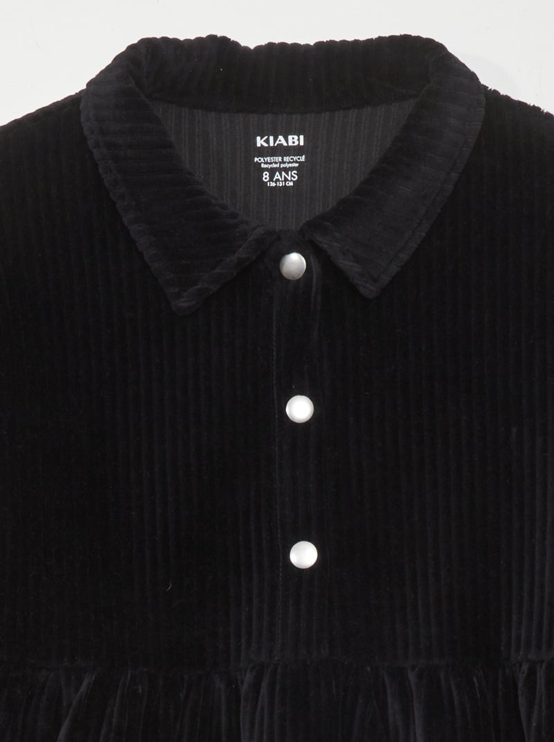 Robe en velours REAL BLACK - Kiabi