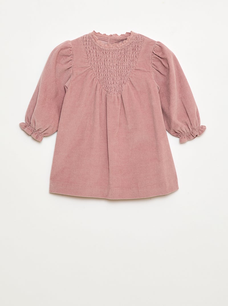 Robe en velours Rose - Kiabi