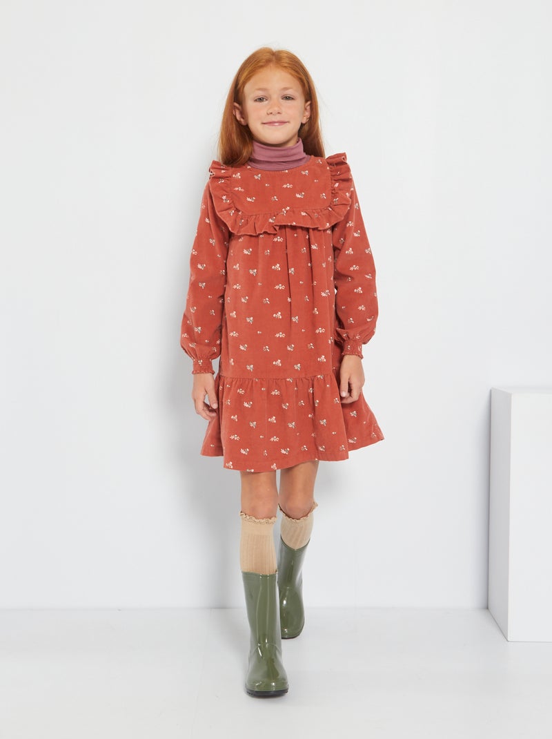 Robe en velours Rouge - Kiabi
