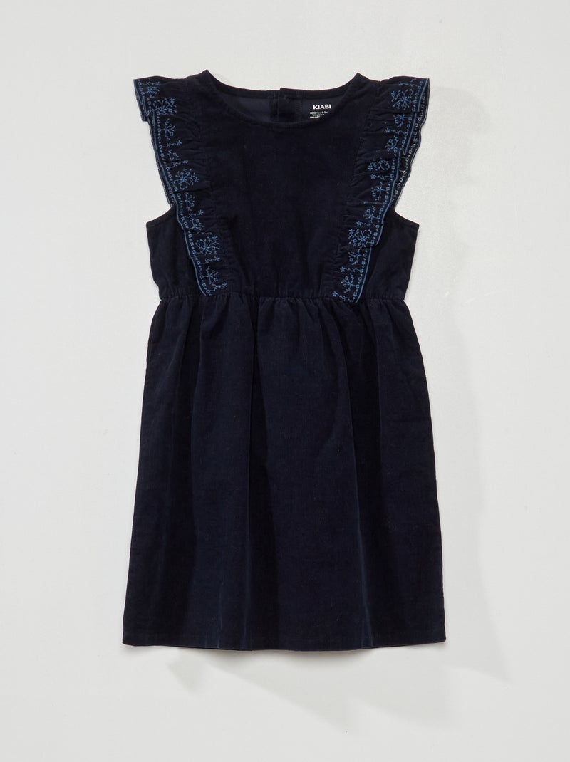 Robe en velours sans manches Bleu - Kiabi