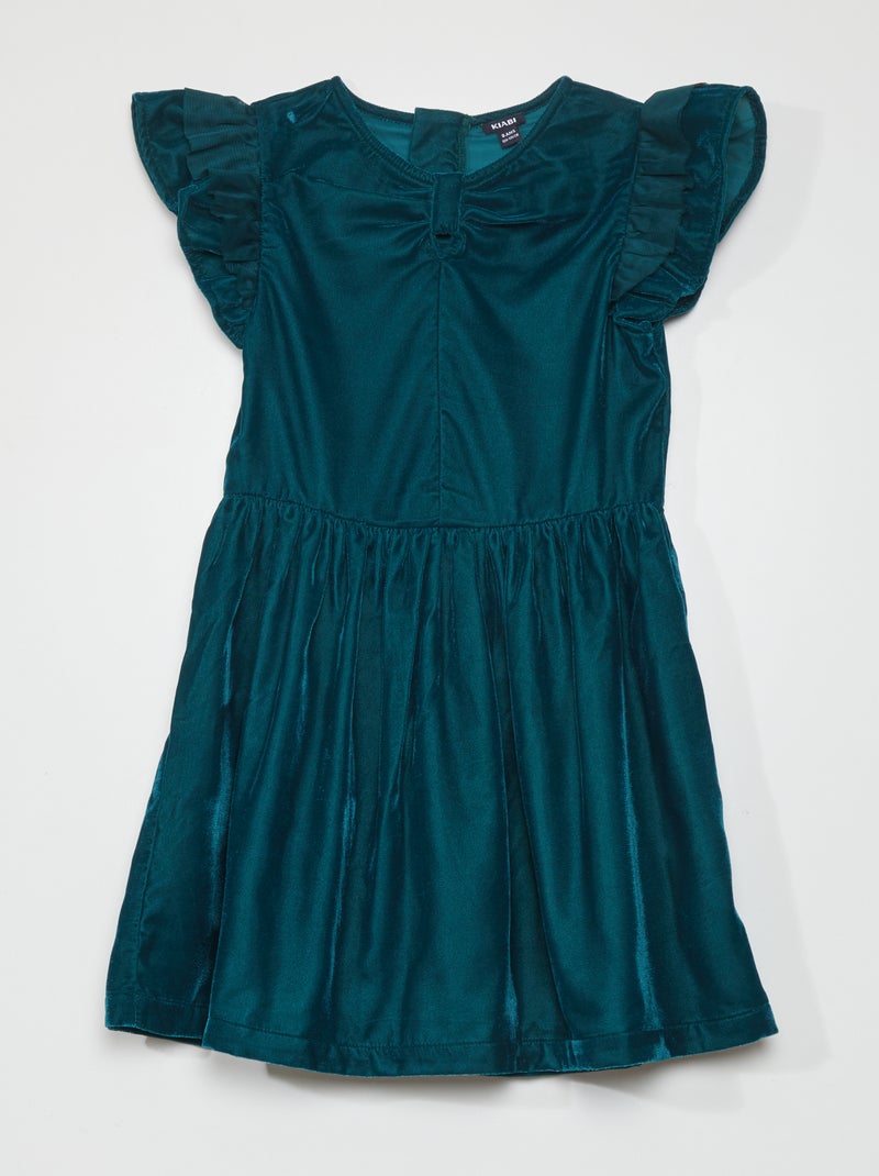 Robe en velours Vert - Kiabi
