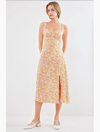 Robe en viscose à bretelles et fente bdart