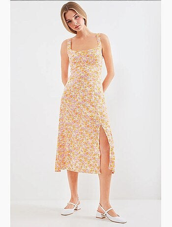 Robe en viscose à bretelles et fente bdart