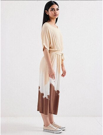 Robe en viscose à manches courtes à motifs bdart