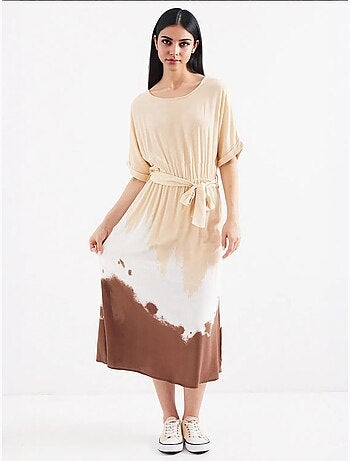 Robe en viscose à manches courtes à motifs bdart