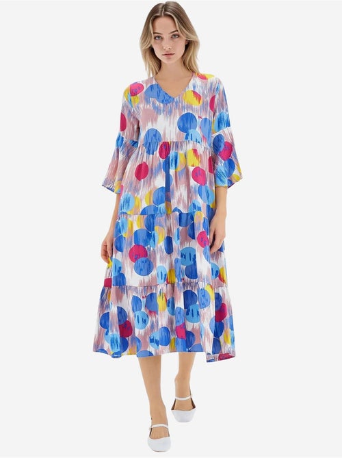 Robe en viscose à manches courtes et motifs bleu roi rouge bdart - Kiabi Robe en viscose à manches courtes et motifs bleu roi rouge bdart - Kiabi