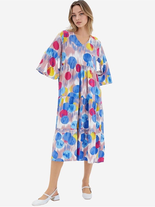Robe en viscose à manches courtes et motifs bleu roi rouge bdart - Kiabi Robe en viscose à manches courtes et motifs bleu roi rouge bdart - Kiabi