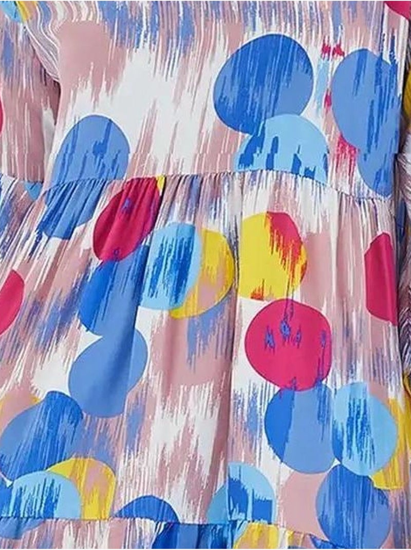 Robe en viscose à manches courtes et motifs bleu roi rouge bdart Bleu - Kiabi