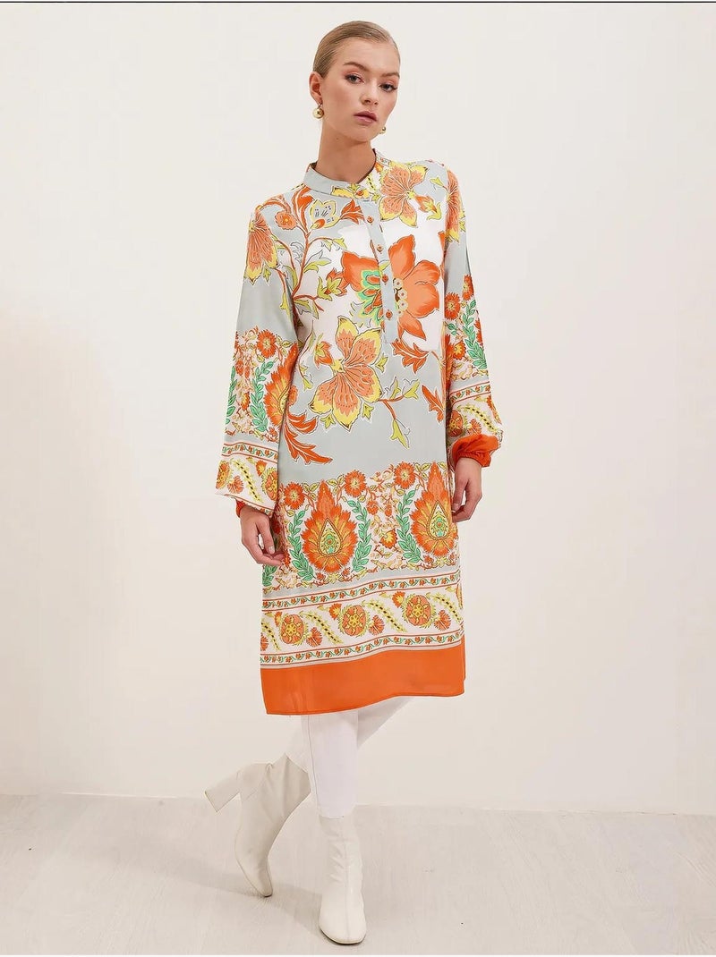Robe en viscose à motifs bdart Orange mandarine - Kiabi