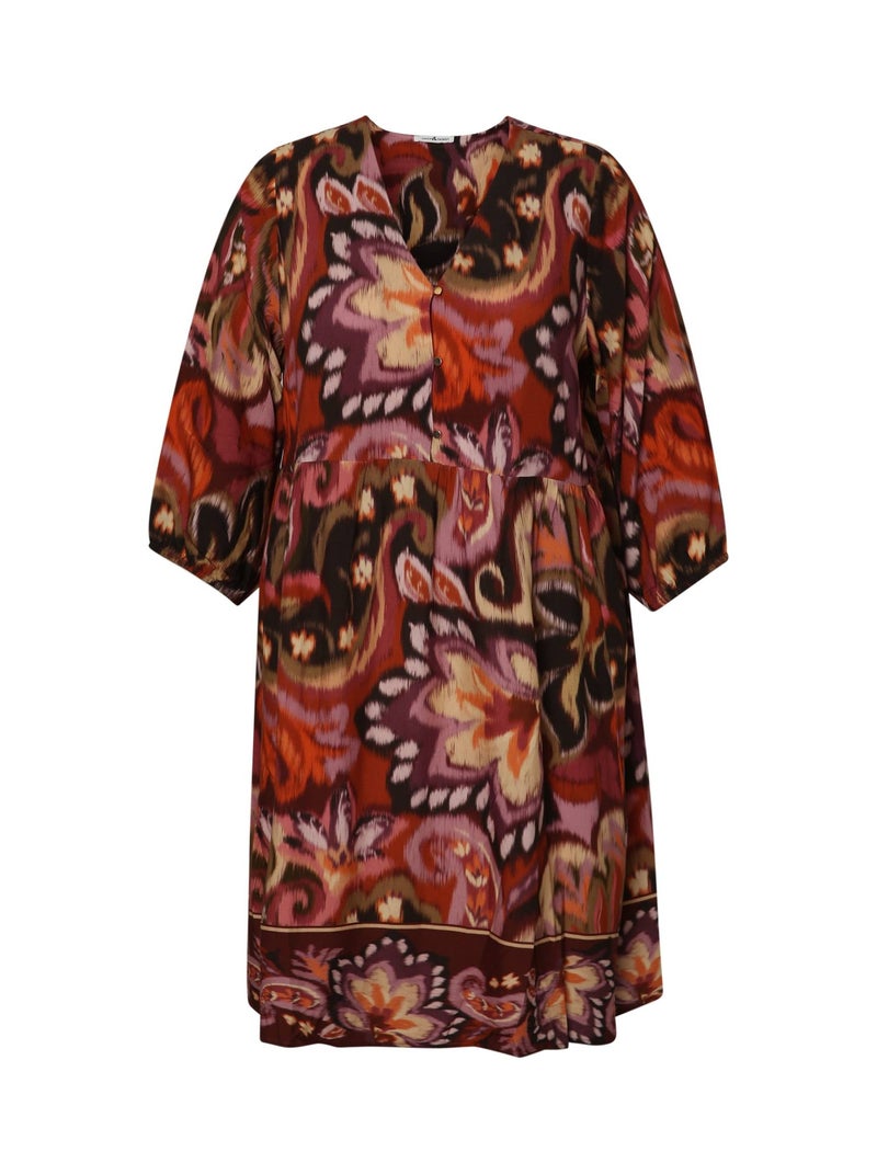 Robe en viscose imprimé cachemire PAPRIKA Brique - Kiabi