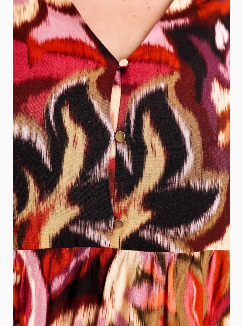 Robe en viscose imprimé cachemire PAPRIKA Brique - Kiabi