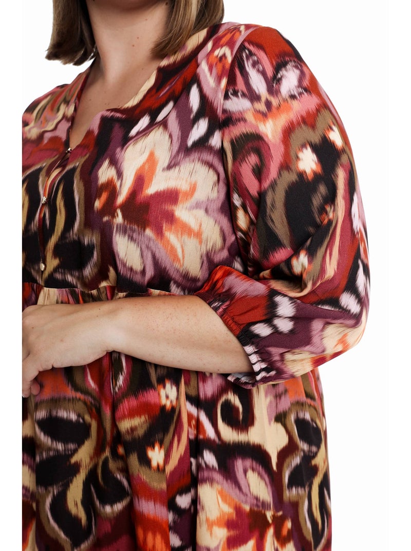 Robe en viscose imprimé cachemire PAPRIKA Brique - Kiabi