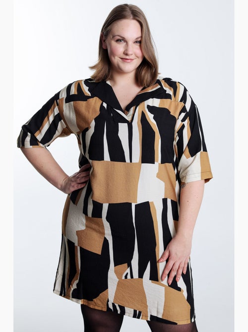 Robe en viscose imprimé graphique PAPRIKA - Kiabi