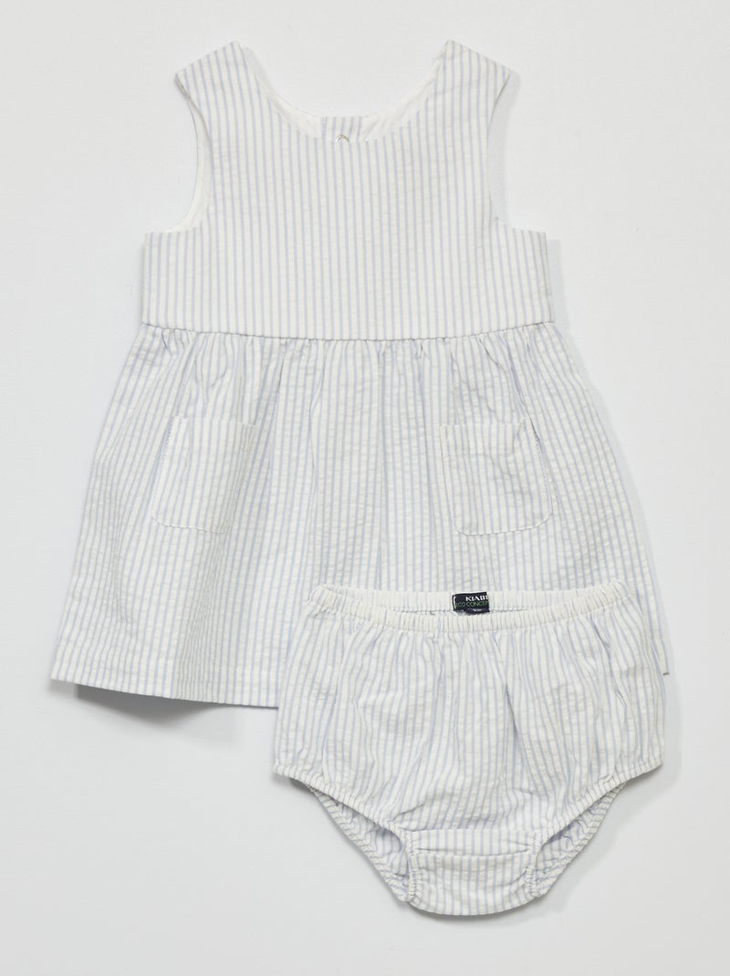 Robe en voile de coton avec bloomer Blanc - Kiabi